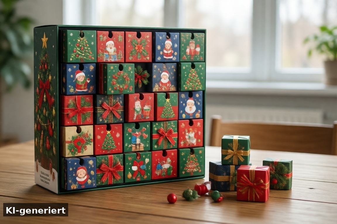 Was sich beim Kinder-Adventskalender nicht lohnt – Adventskalender für Kinder 2026: Ideen nach Alter (KI-generierte Darstellung)