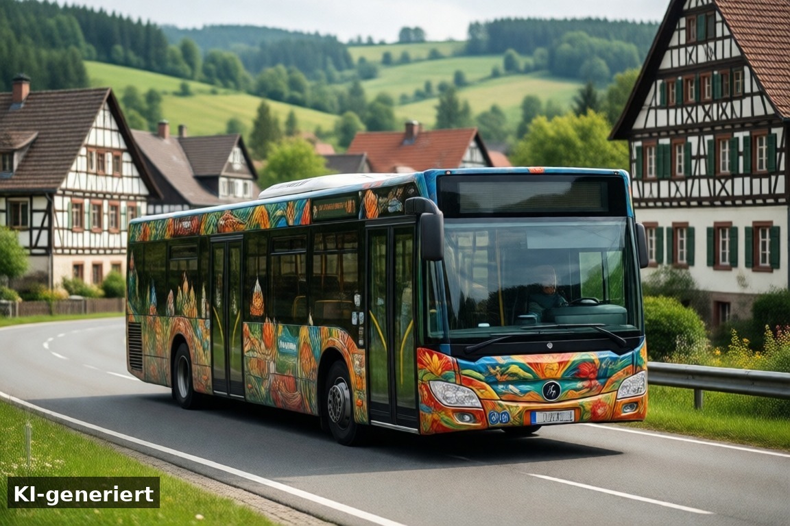 Die Vielfalt von Solingen und Leverkusen – Entdecke das Hinterland mit dem Bus durch das Bergische Land (KI-generierte Darstellung)