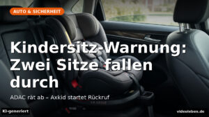 Kindersitz mit Isofix-Basis auf der Rückbank eines Familienautos – Symbolbild zur ADAC-Warnung (KI-generierte Darstellung)