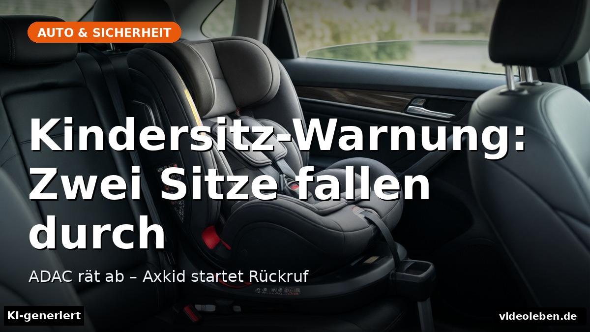 Kindersitz mit Isofix-Basis auf der Rückbank eines Familienautos – Symbolbild zur ADAC-Warnung (KI-generierte Darstellung)