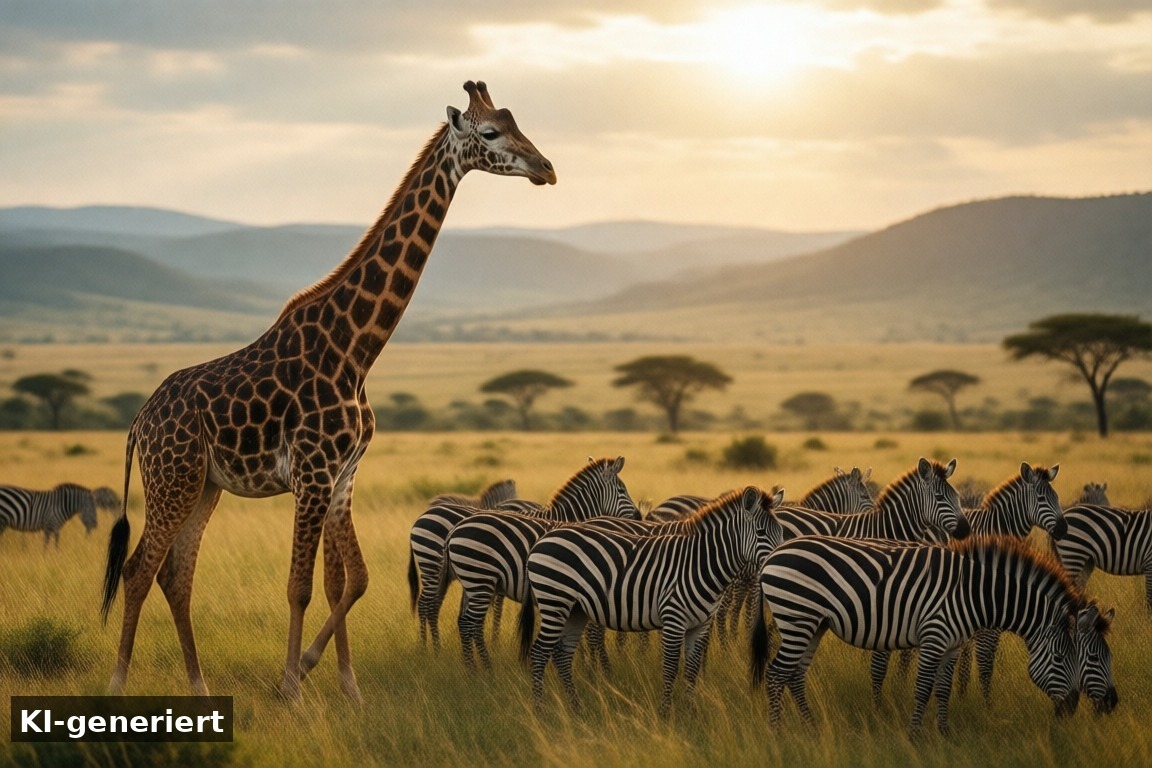Die weite Welt der Serenga Savanne – Abenteuer pur im Wildlands Adventure Zoo Emmen für die ganze Familie (KI-generierte Darstellung)