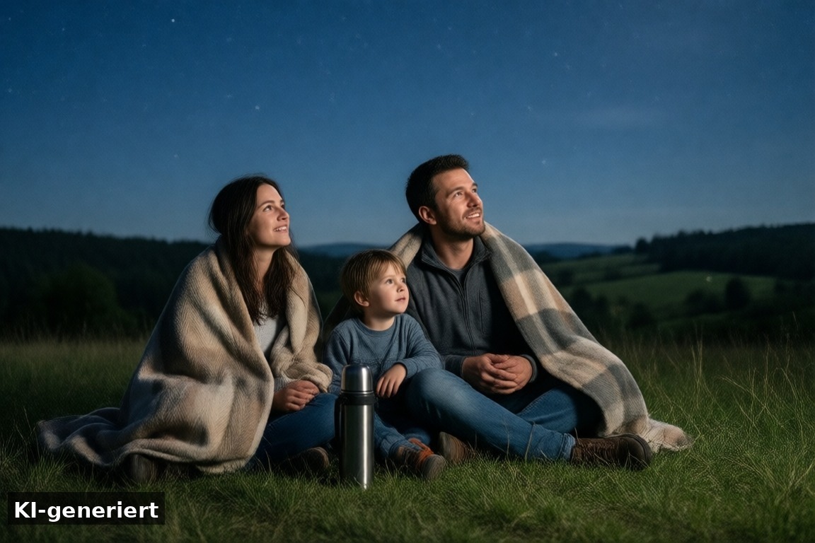 Tipps für die beste Beobachtung mit der Familie – Orioniden 2026: Wann ihr die Sternschnuppen im Oktober am besten sehen könnt (KI-generierte Darstellung)