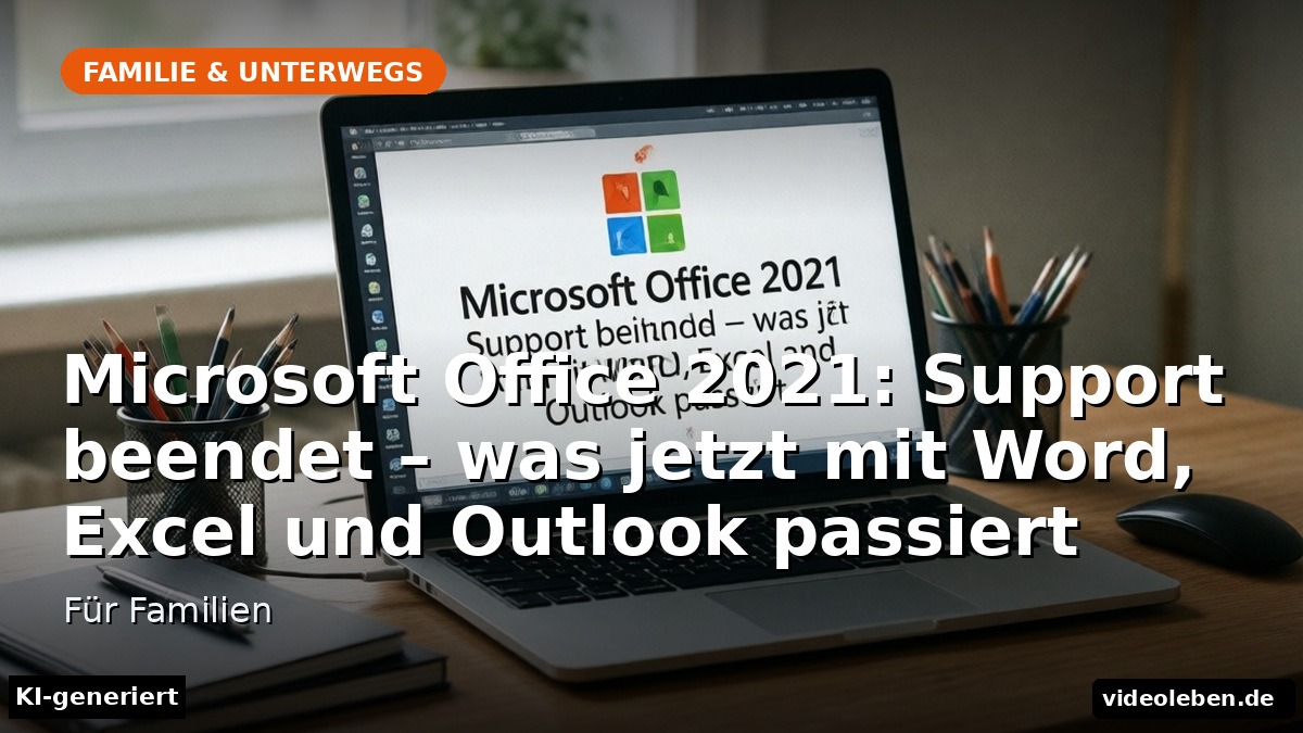 Microsoft Office 2021: Support beendet – was jetzt mit Word, Excel und Outlook passiert – Für Familien (KI-generierte Darstellung)