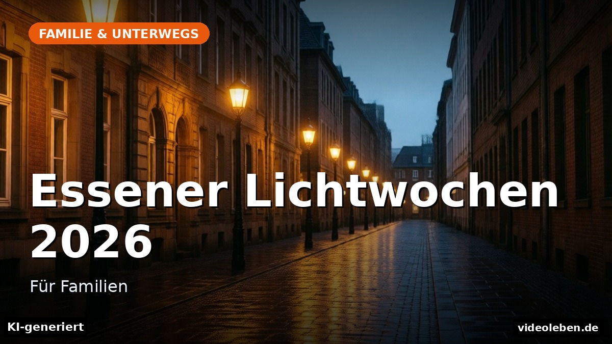 Essener Lichtwochen 2026 – Für Familien (KI-generierte Darstellung)