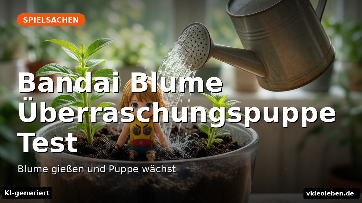 Bandai Blume Überraschungspuppe Test – Blume gießen und Puppe wächst – Beitragsbild (KI-generierte Darstellung)