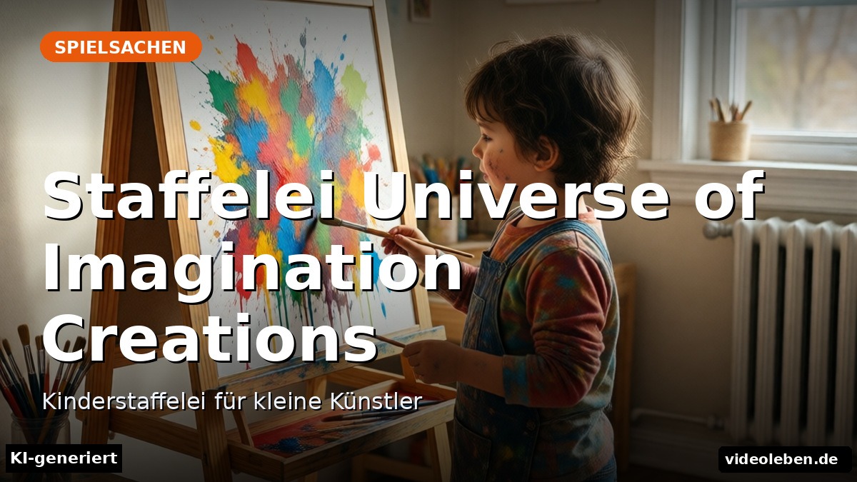 Staffelei Universe of Imagination Creations Test – Kinderstaffelei für kleine Künstler – Beitragsbild (KI-generierte Darstellung)