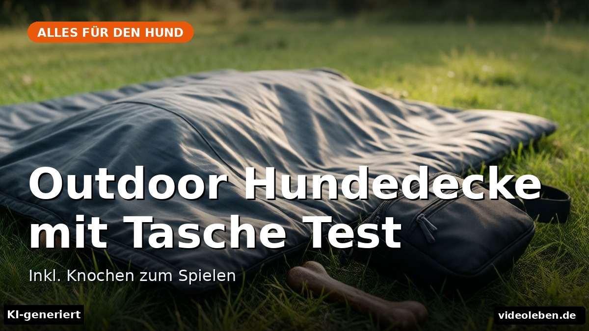 Outdoor Hundedecke mit Tasche Test – Inkl. Knochen zum Spielen – Beitragsbild (KI-generierte Darstellung)