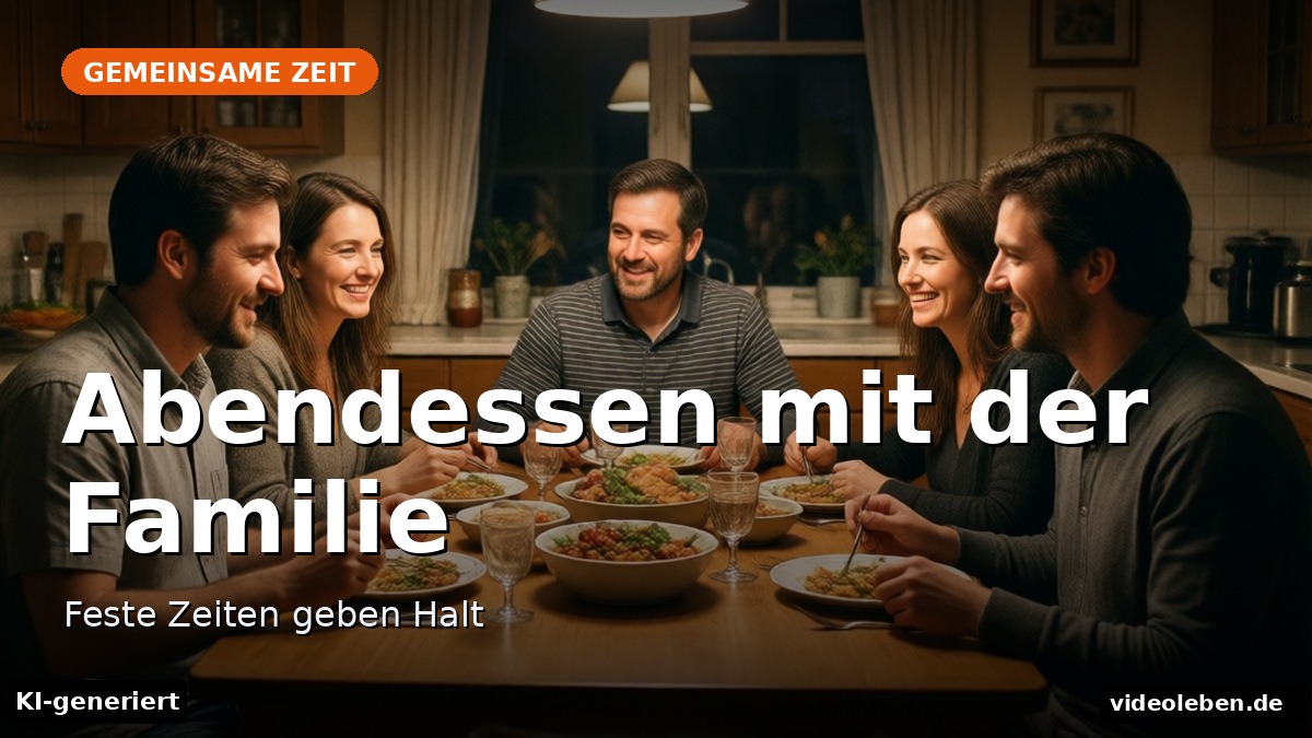 Familienrituale beim gemeinsamen Abendessen am Küchentisch