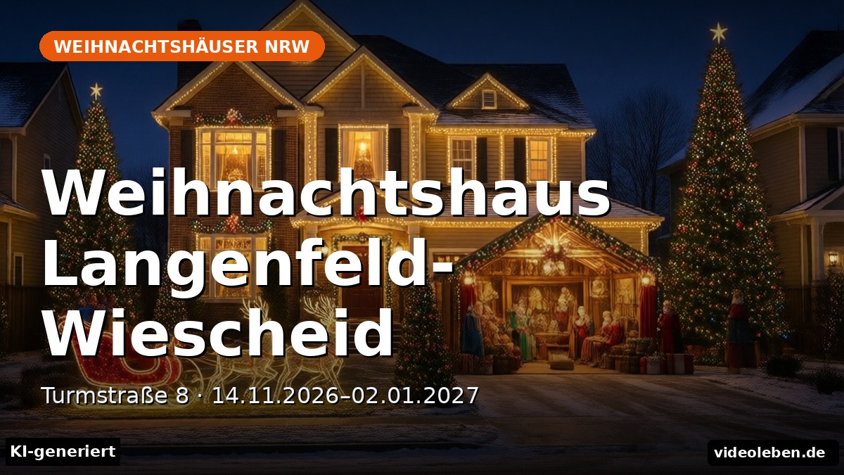Weihnachtshaus Langenfeld-Wiescheid: Lichtermeer an der Turmstraße: Turmstraße 8 · 14.11.2026–02.01.2027, Text-Cover mit Titel, KI-generiert